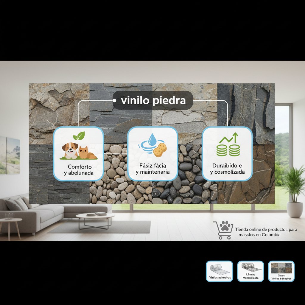 vinilo piedra pared n/d beneficios