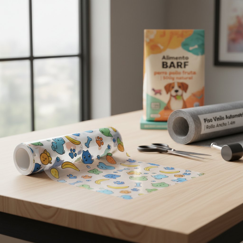 vinilo transparente impreso — alimento natural para mascotas en Colombia