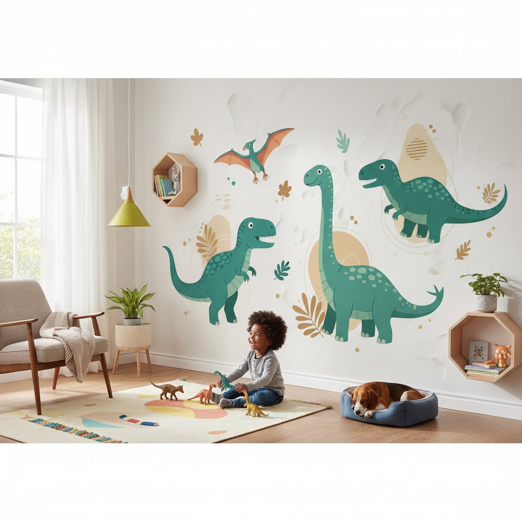 vinilos pared dinosaurios n/d beneficios