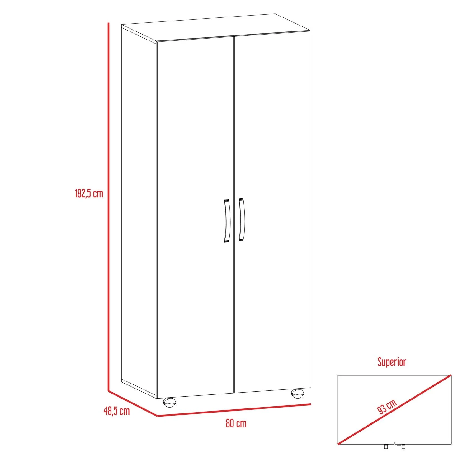 Closet Hogar 180 X 80 X 48 RTA Bellota + Blanco - Imagen 3