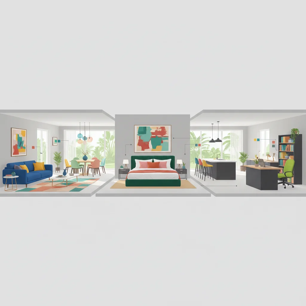 como combinar muebles de colores cómo elegir