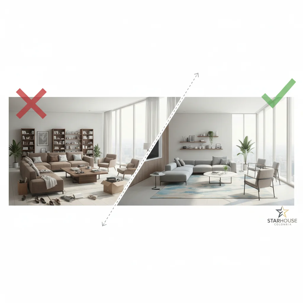 como despejar muebles en sala cómo elegir