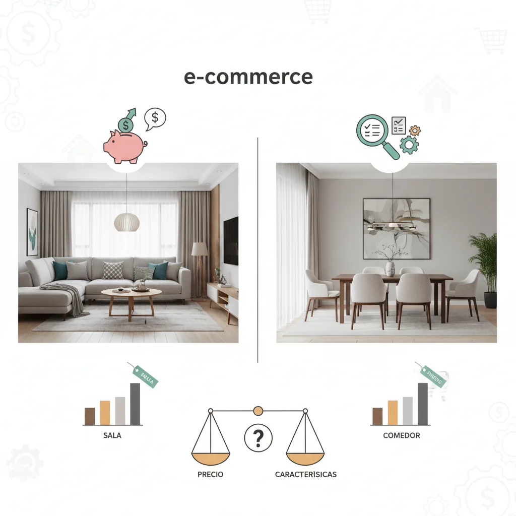 comparar muebles de sala y comedor precio características y ventajas