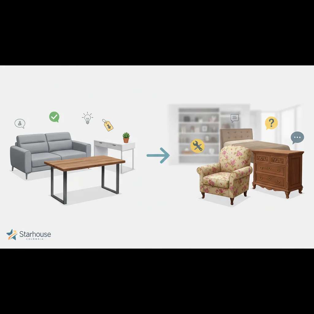 comparar muebles de segunda características y ventajas