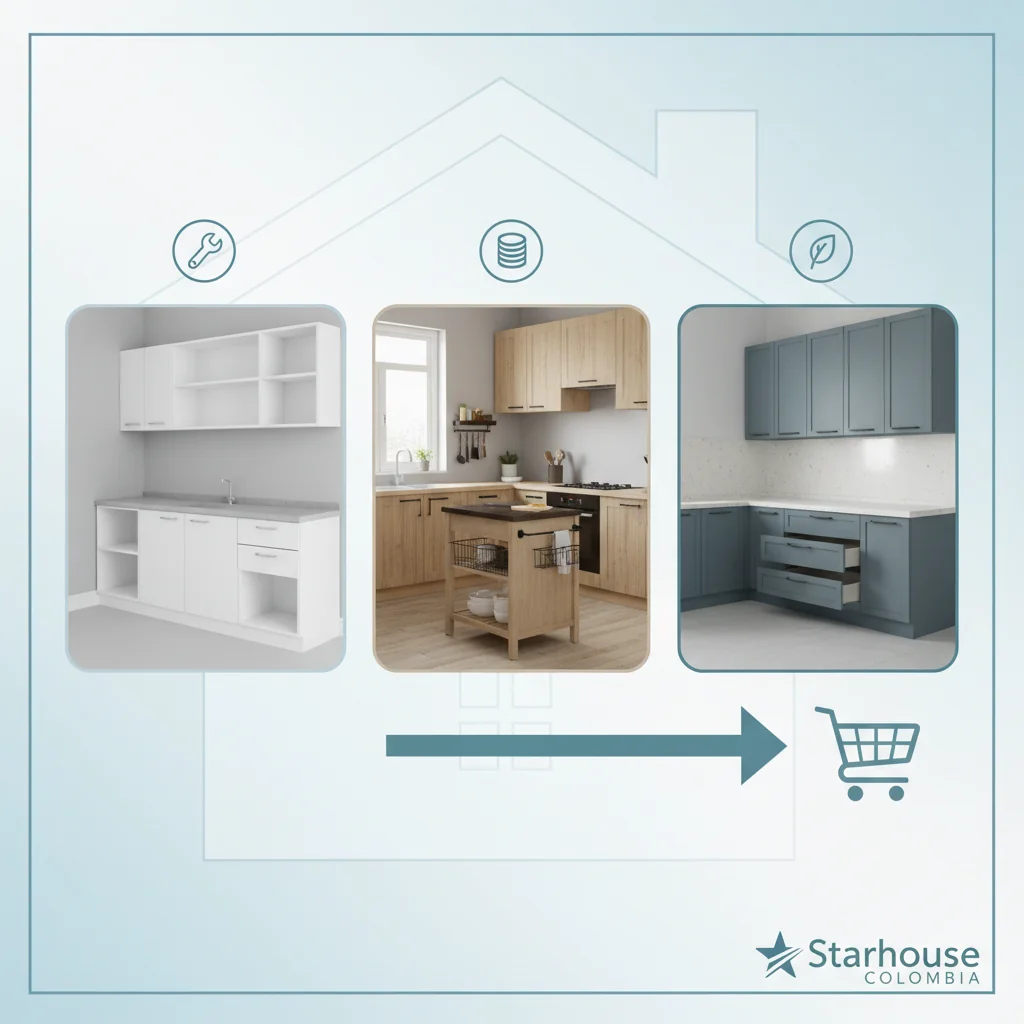 comparar muebles para cocina baratos características y ventajas
