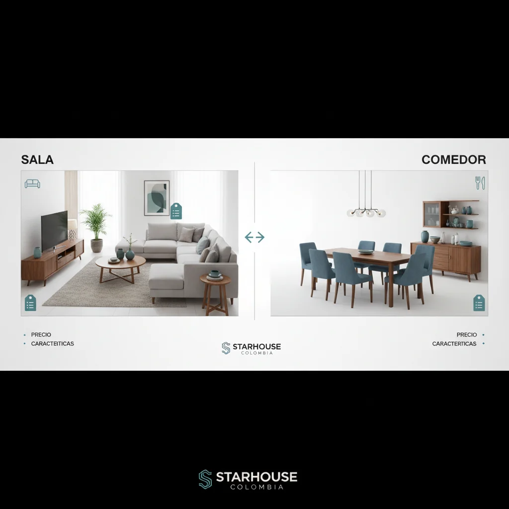comparar muebles sala y comedor precio características y ventajas