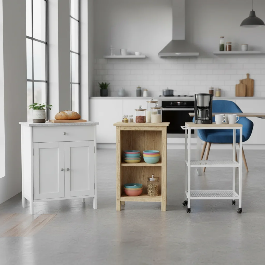 Descubre los Mejores Muebles Auxiliares de Cocina Baratos y Funcionales sin Ruedas