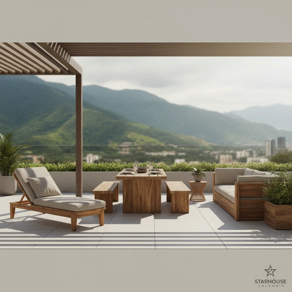 muebles de madera en terraza características y ventajas