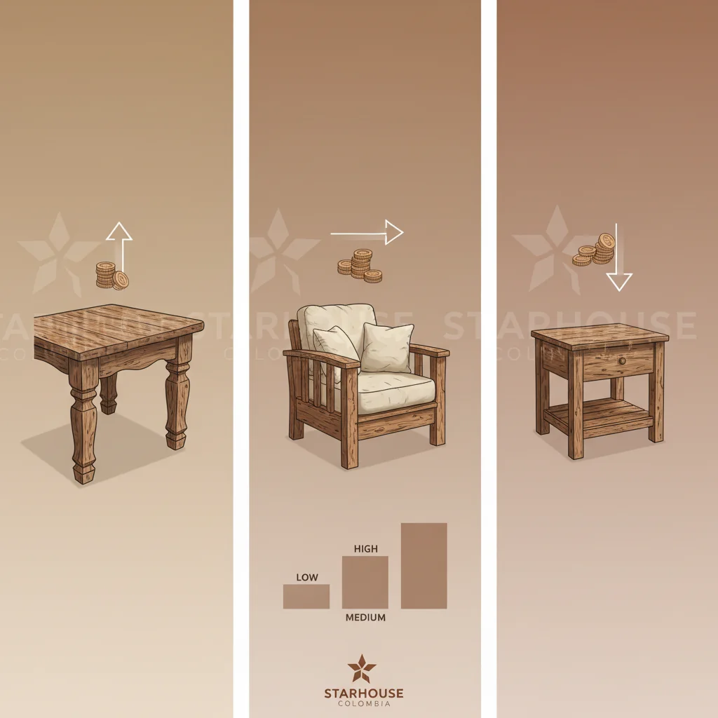 muebles de madera rusticos precio cómo elegir