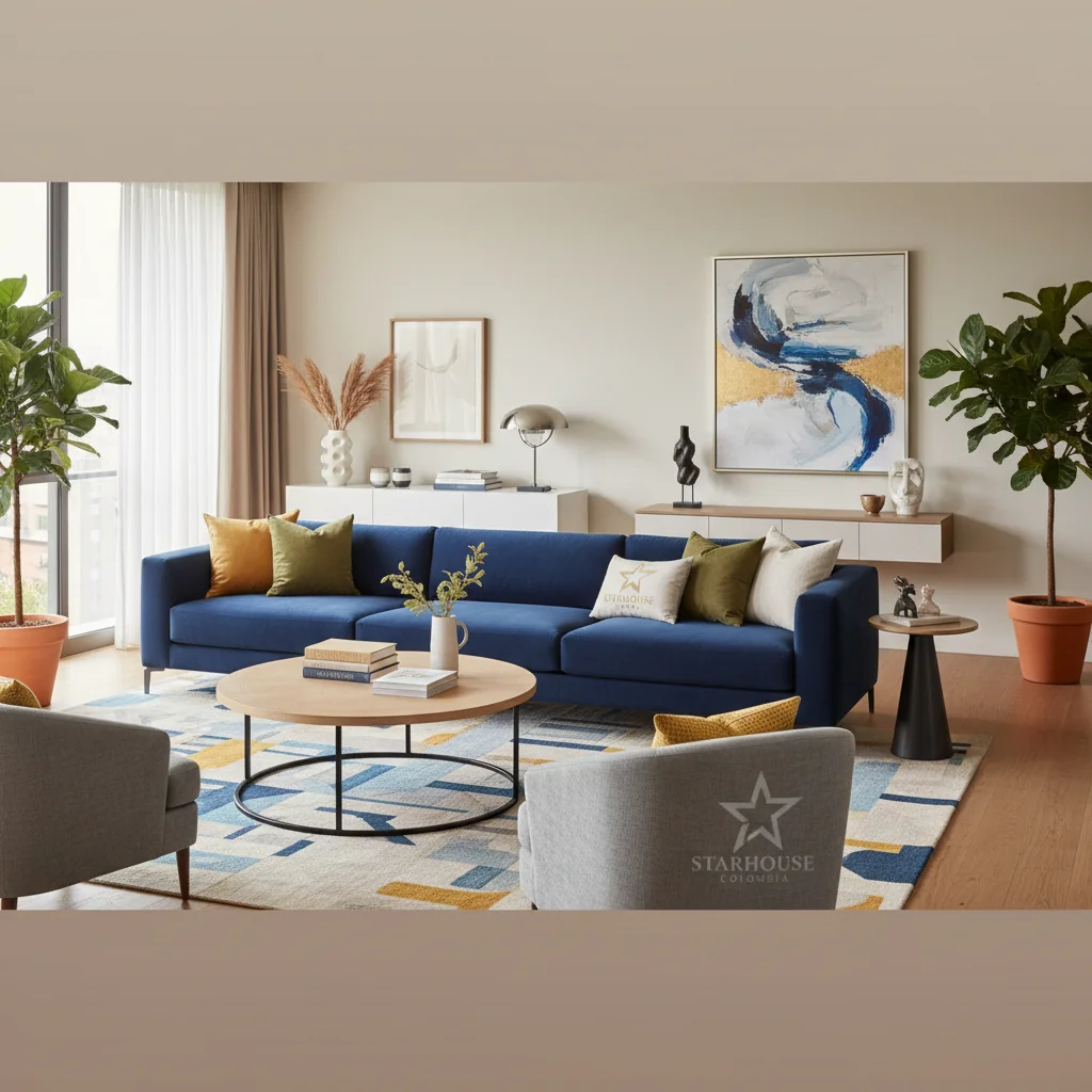 muebles para sala amplia colores cómo elegir