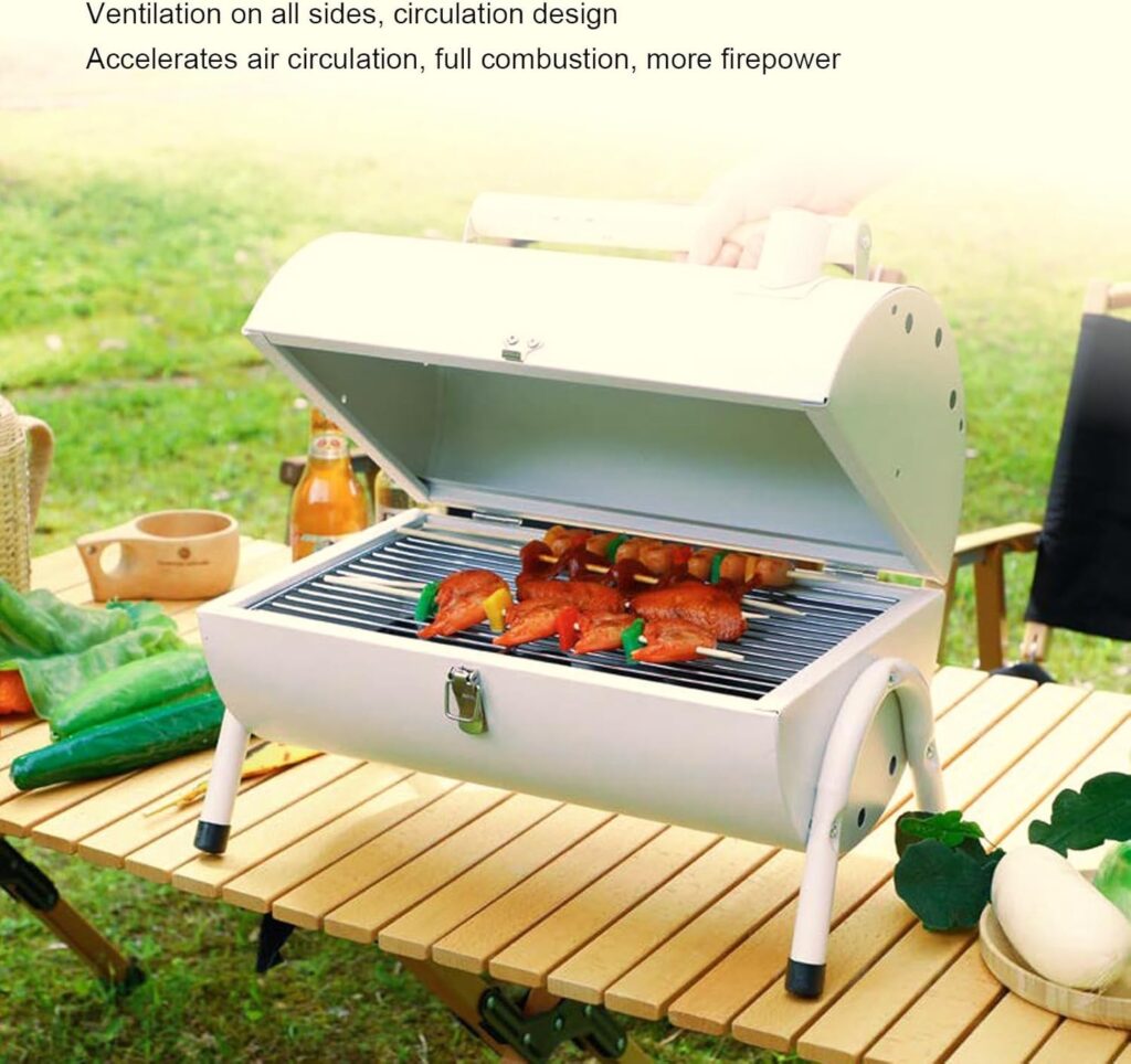 Parrilla De Carbón Portátil Con Cubierta - Imagen 2