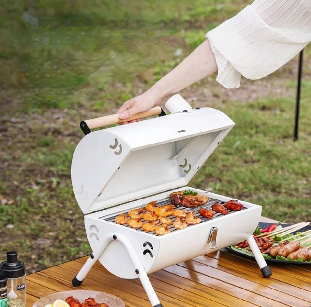 Parrilla De Carbón Portátil Con Cubierta - Imagen 1