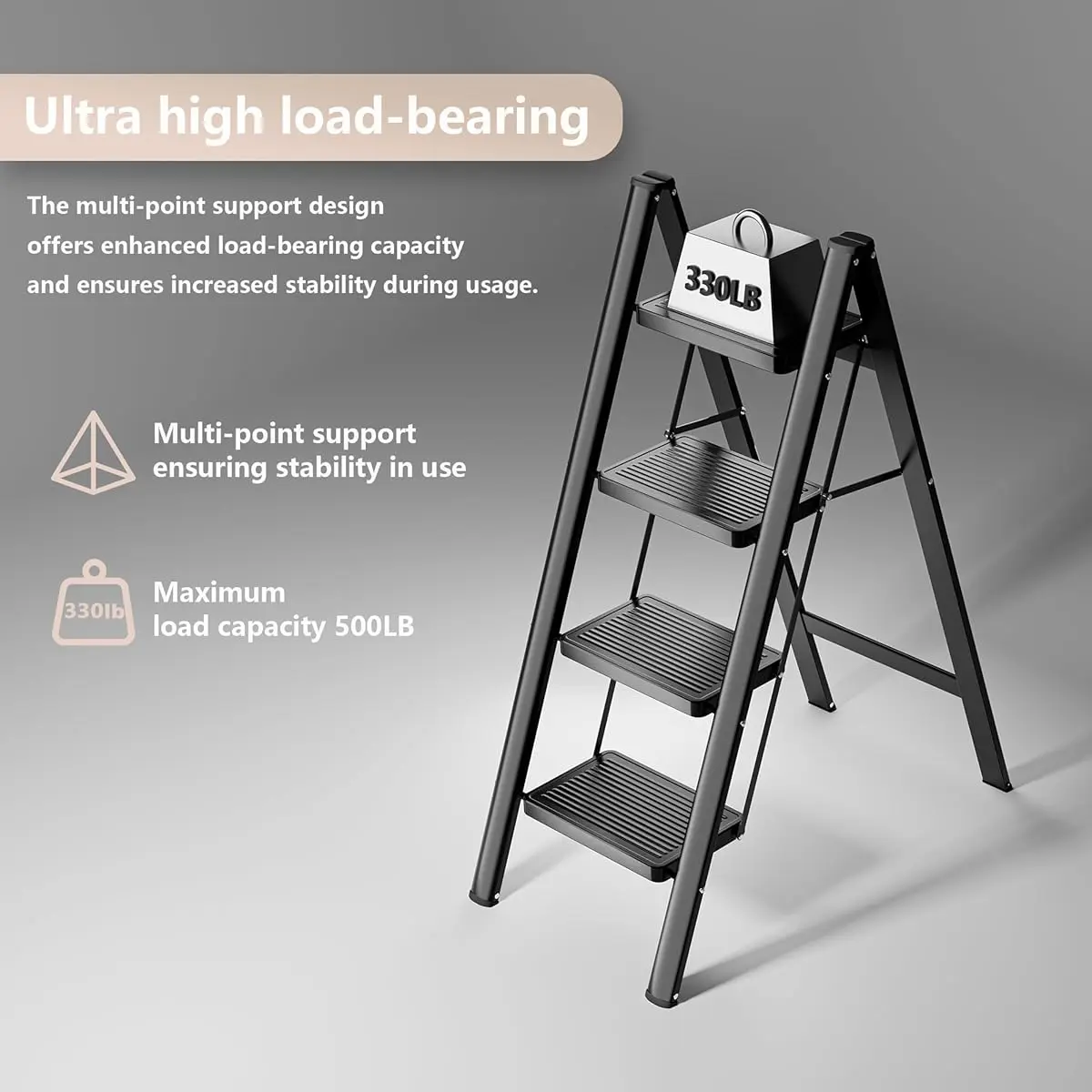 Escalera Plegable 4 Pasos Resistente - Imagen 4
