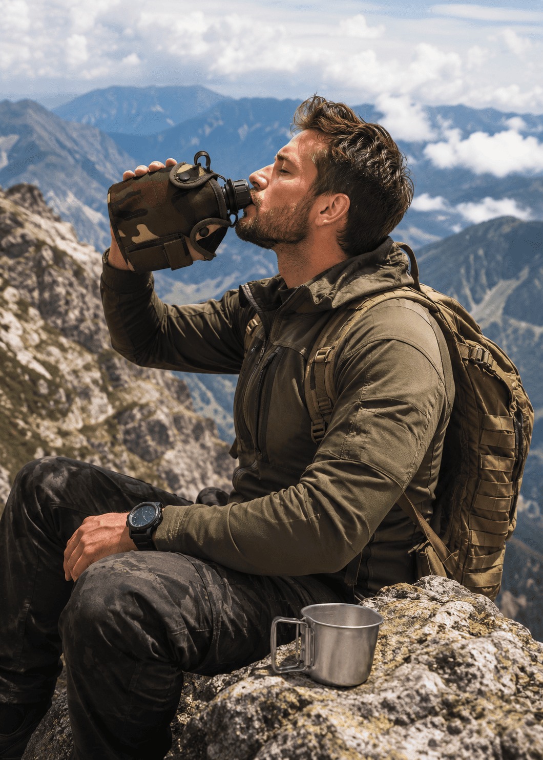 TERMO MILITAR CON ACCESORIOS CAMPING - Imagen 2
