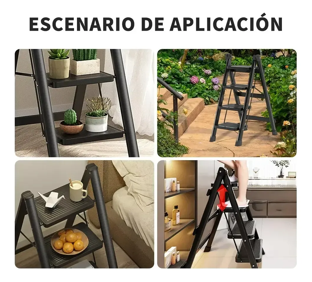 Escalera Plegable 4 Pasos Resistente - Imagen 2