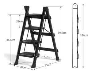 Escalera Plegable 4 Pasos Resistente