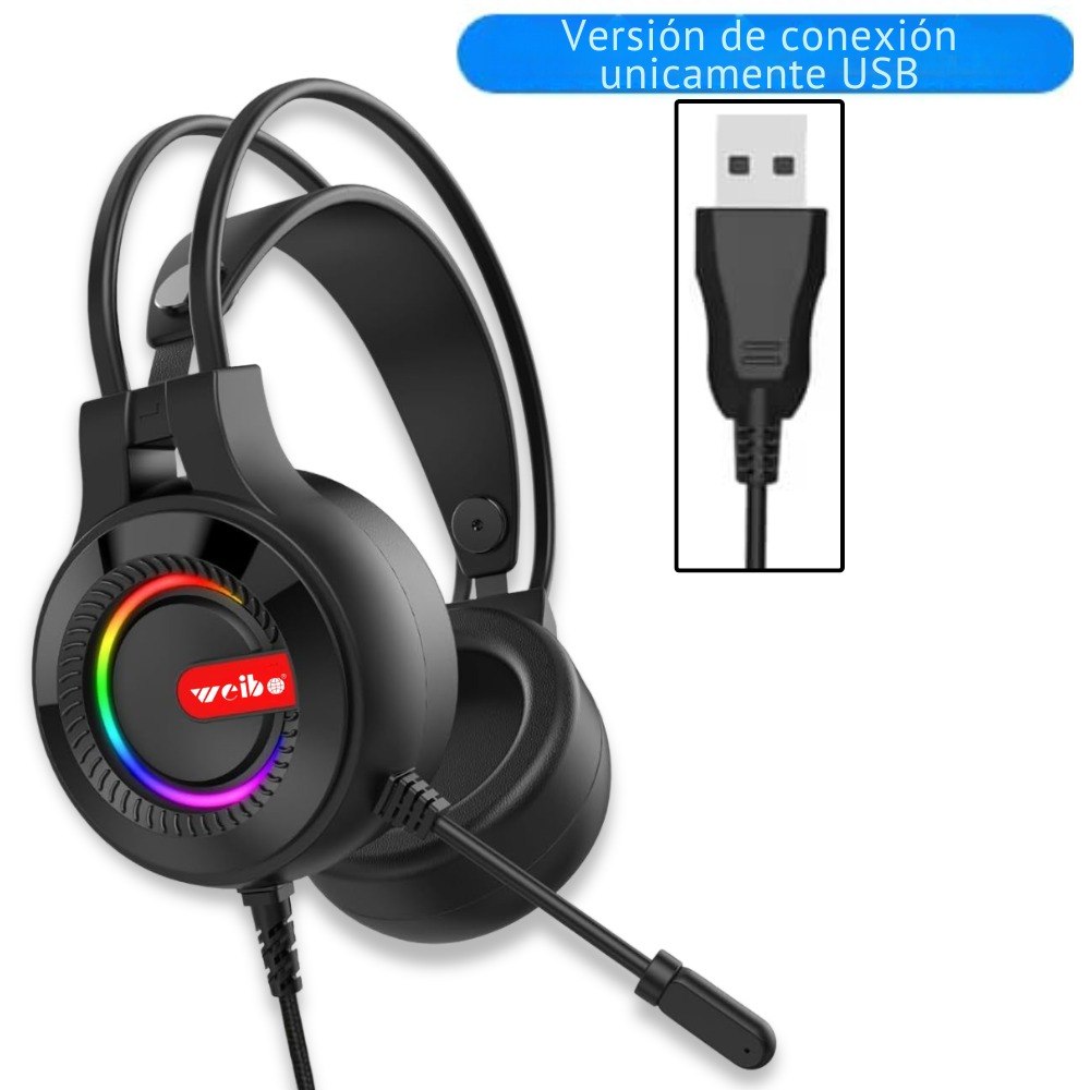 Diadema Alambrica Gamer Weibo G20 Ilumin - Imagen 2