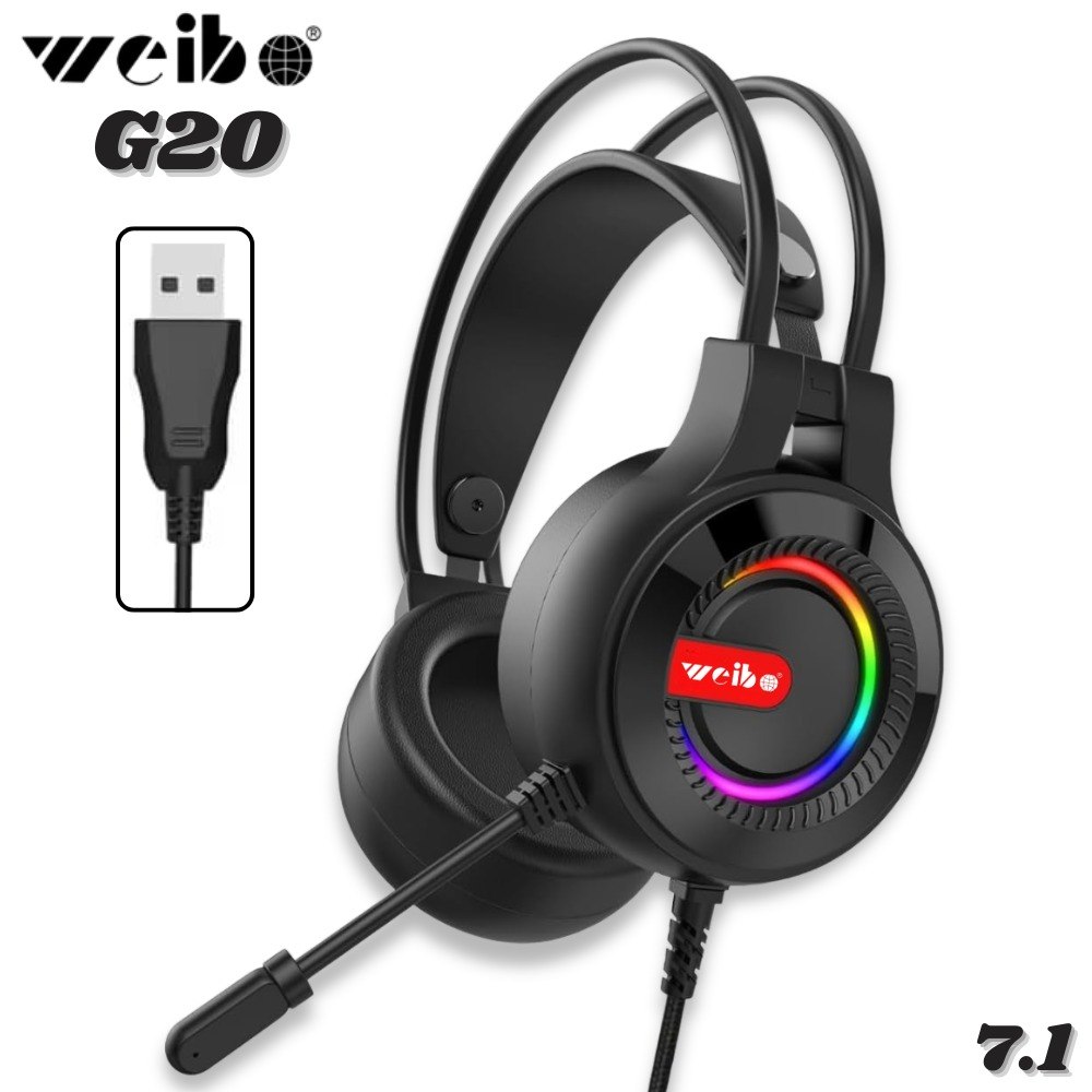 Diadema Alambrica Gamer Weibo G20 Ilumin - Imagen 1