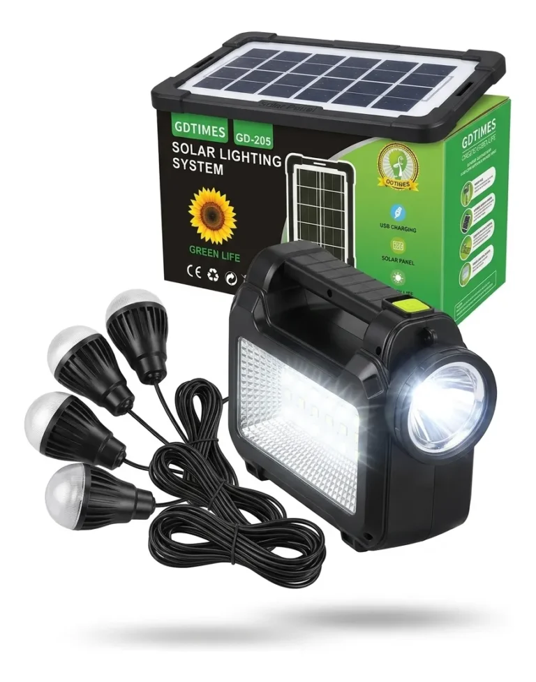 Kit Lámpara Solar + 4 Bombillos