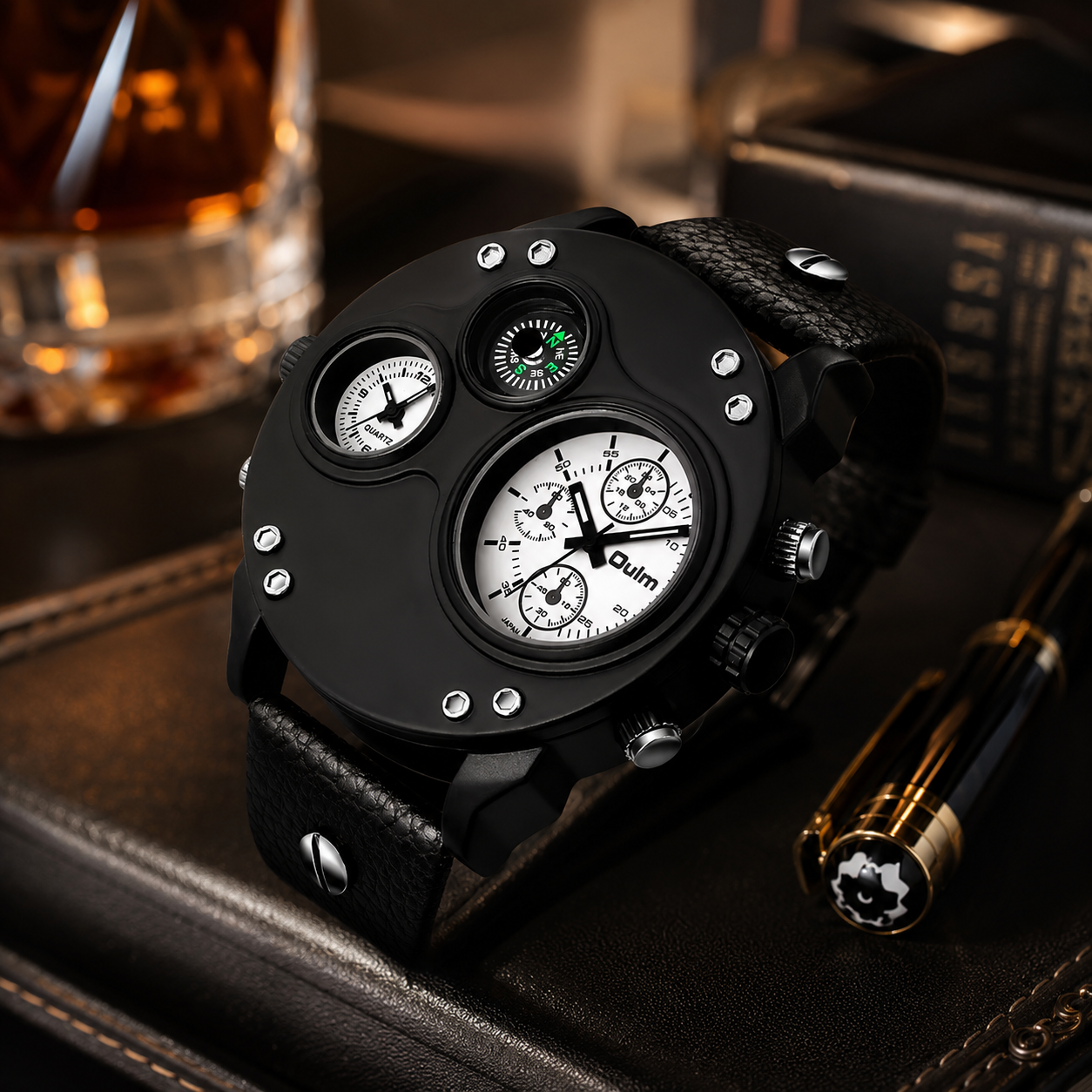 Reloj OULM 3741 Doble Hora Brújula - Imagen 2