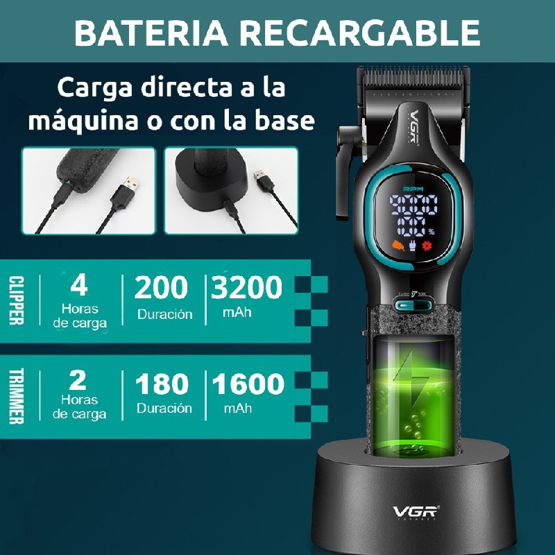 Combo Maquina Motilar Clipper V-886 S2 - Imagen 5