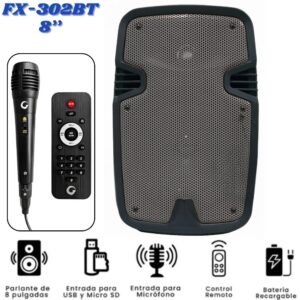 Cabina De Sonido Parlante Fx-302Bt 8 Pul