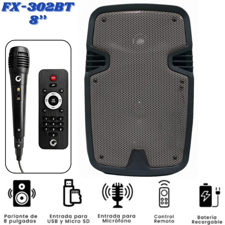 Cabina De Sonido Parlante Fx-302Bt 8 Pul