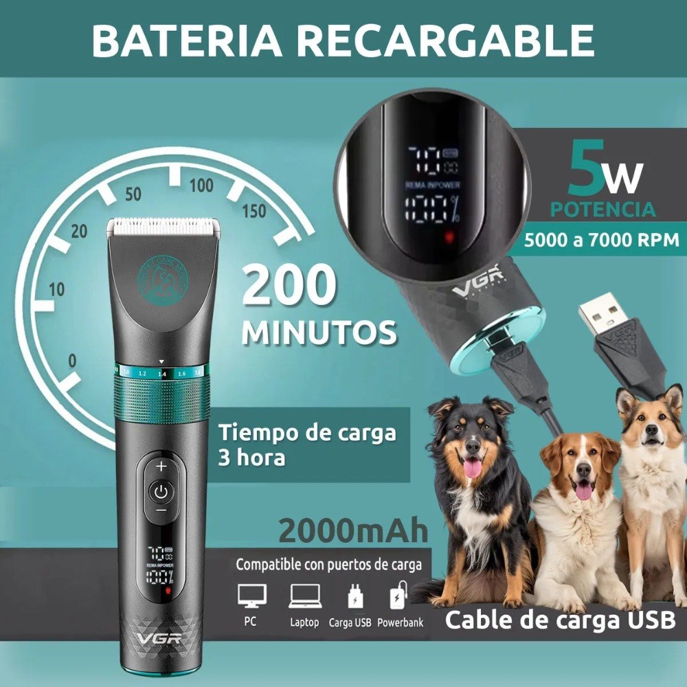Maquina Peluquera Canina Vgr V-209 - Imagen 2