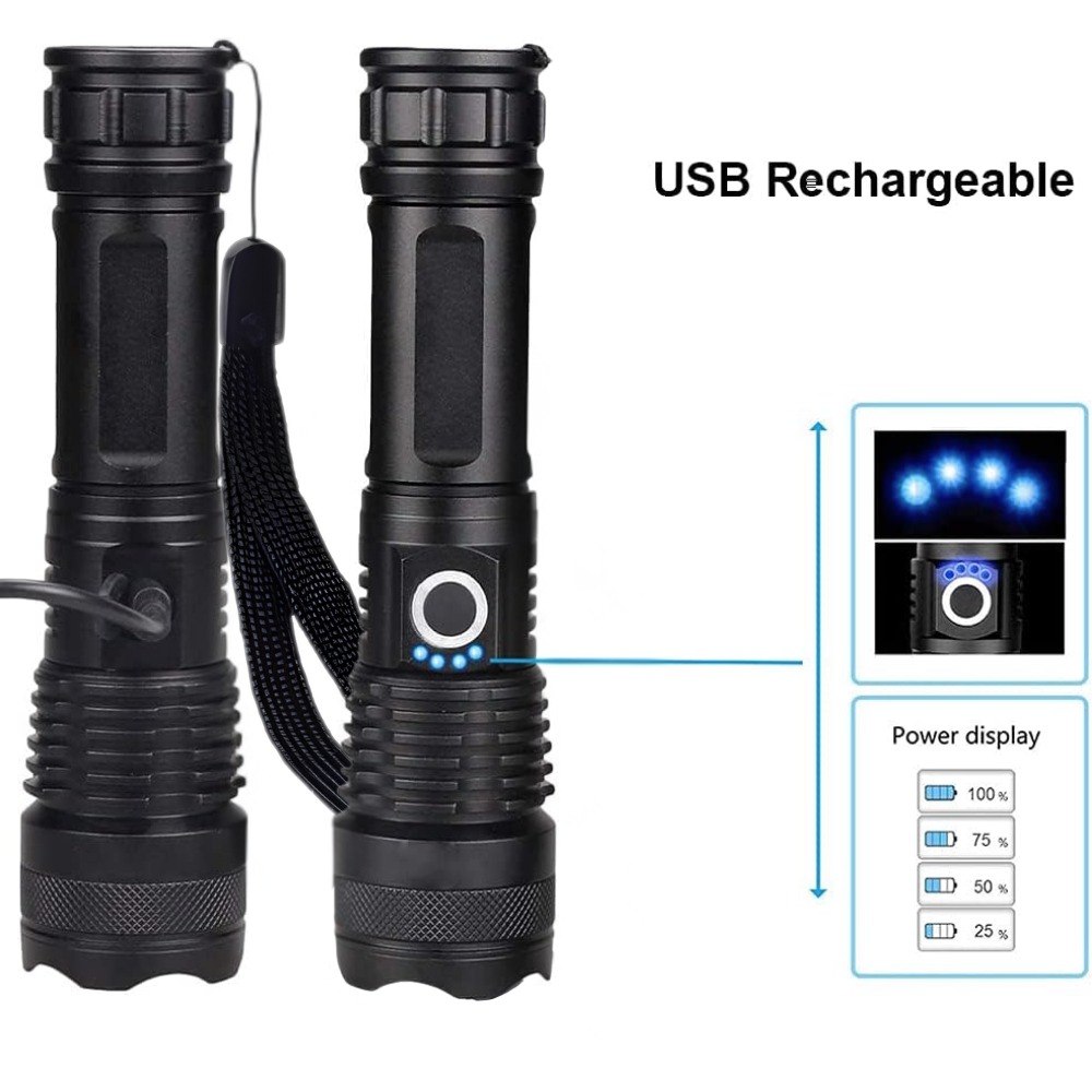 Linterna Tactica Led Recargable Usb X71 - Imagen 4