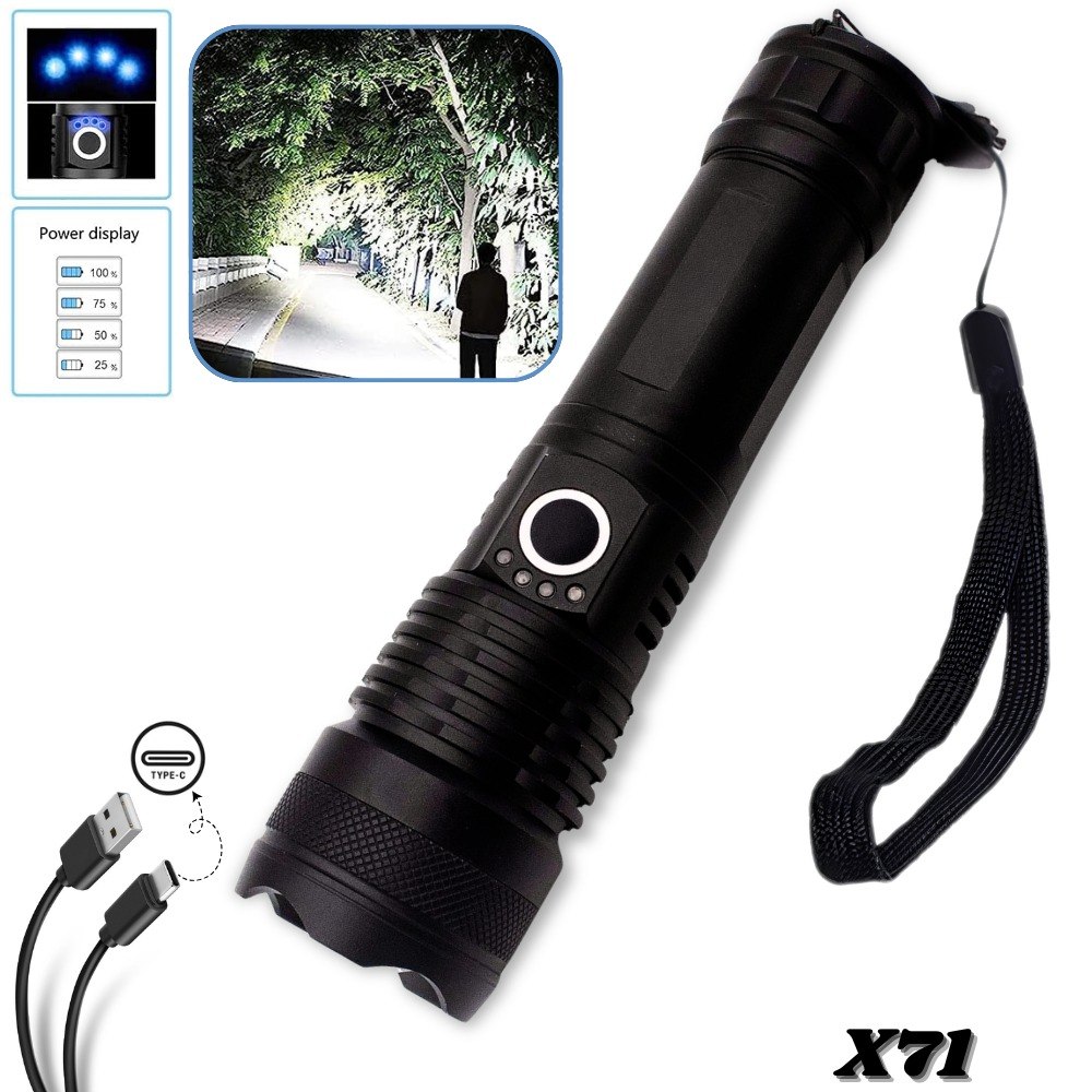 Linterna Tactica Led Recargable Usb X71 - Imagen 3