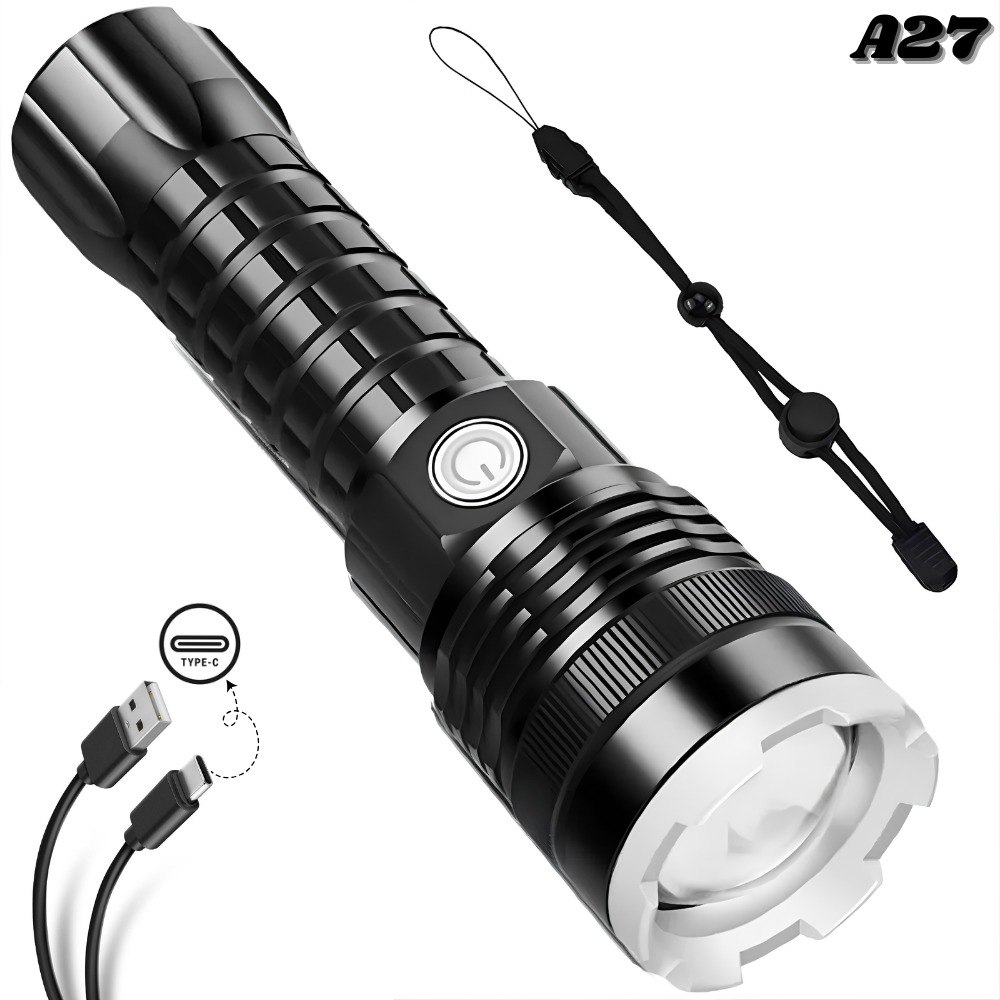 Linterna Tactica Led Recargable Usb A27 - Imagen 3