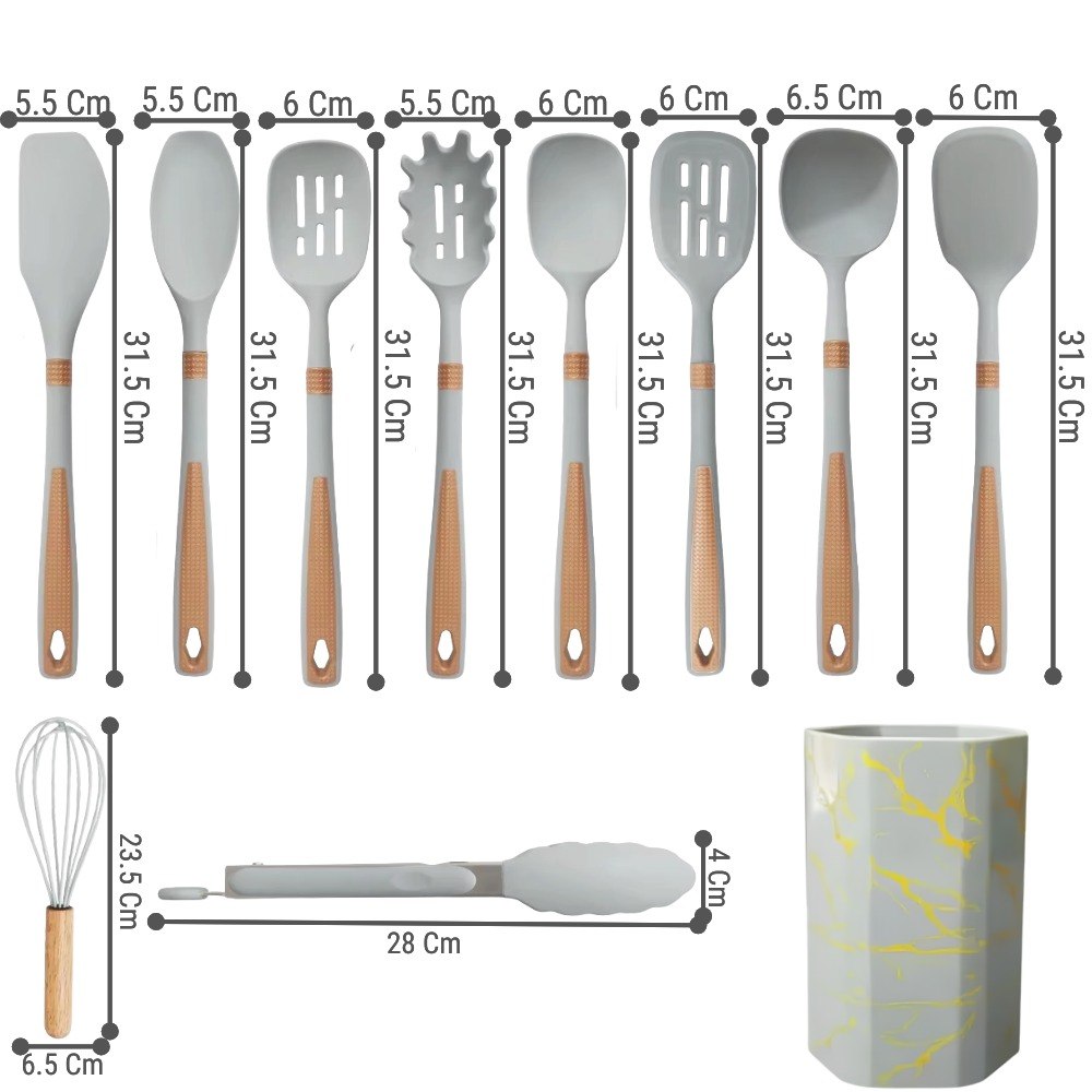 Set De Utensilios Para Cocina X16 Gris - Imagen 3