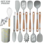 Set De Utensilios Para Cocina X16 Gris