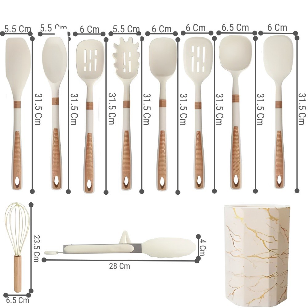Set De Utensilios Para Cocina X16 Beige - Imagen 2