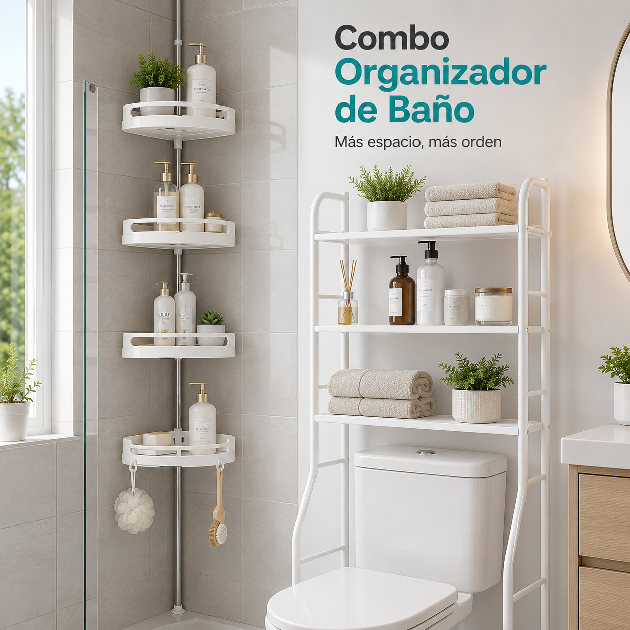 Combo Organizador Baño Mas Esquinero - Imagen 1
