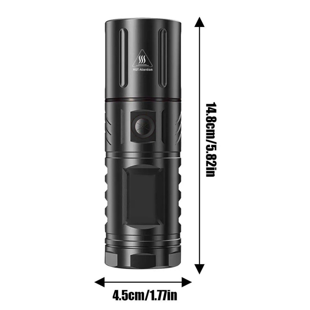 Linterna Tactica Led Recargable Usb Zoom - Imagen 4