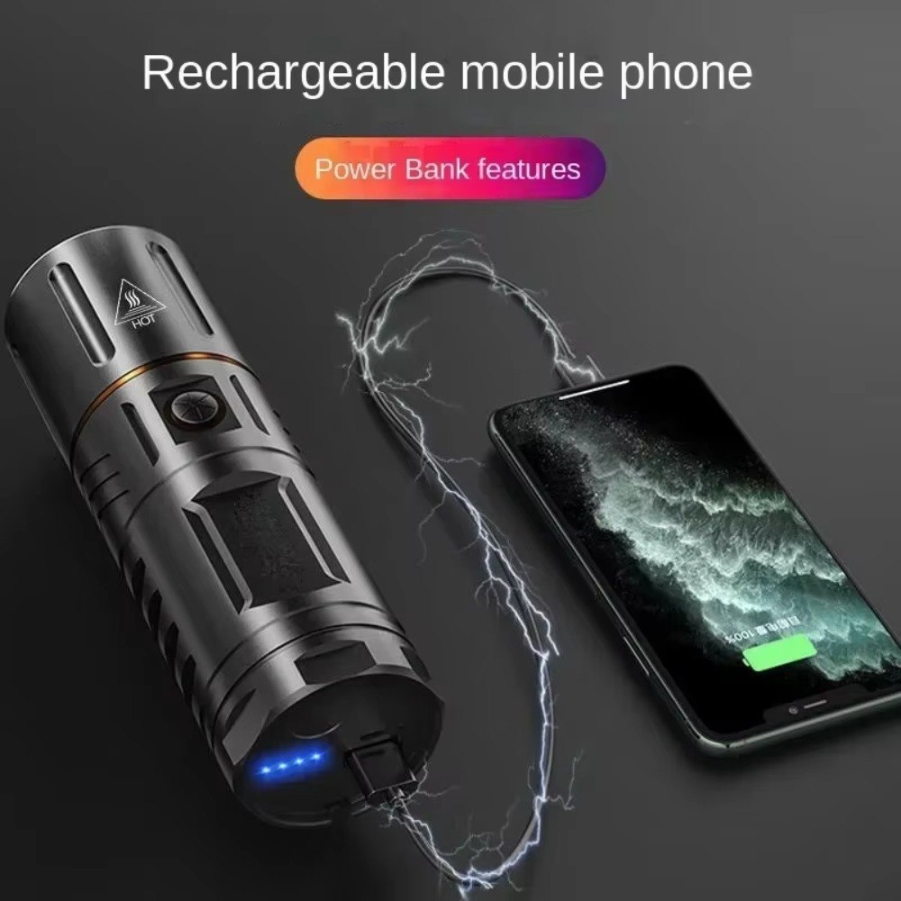 Linterna Tactica Led Recargable Usb Zoom - Imagen 1