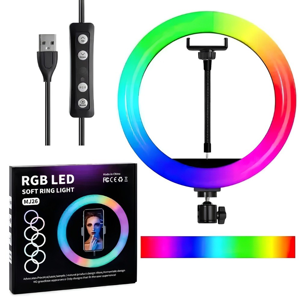 Aro De Luz Led Calida Y Rgb 26 Cm  2.1 M - Imagen 5