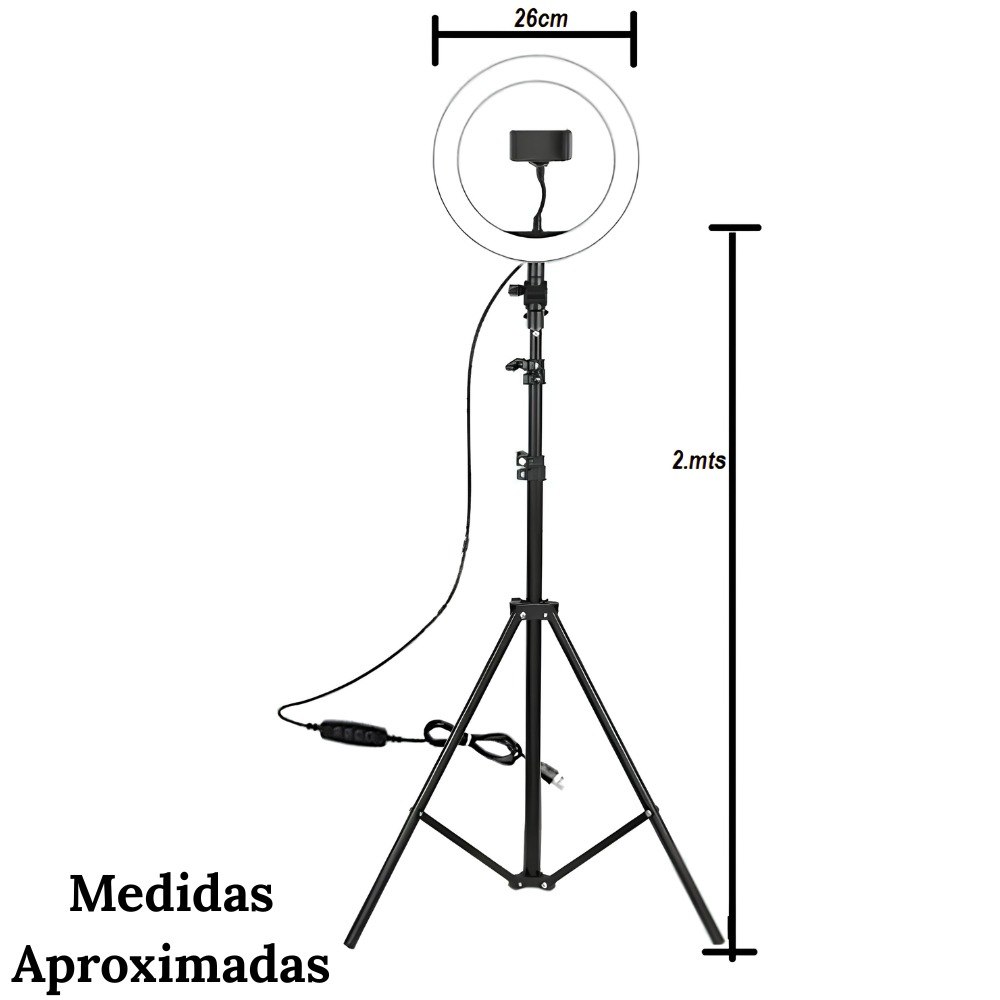Aro De Luz Led Calida Y Rgb 26 Cm  2.1 M - Imagen 3