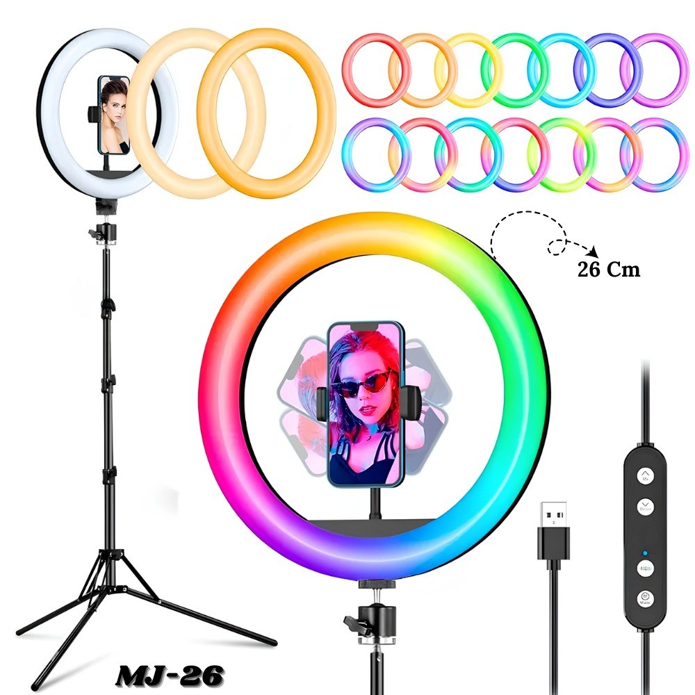 Aro De Luz Led Calida Y Rgb 26 Cm  2.1 M - Imagen 2