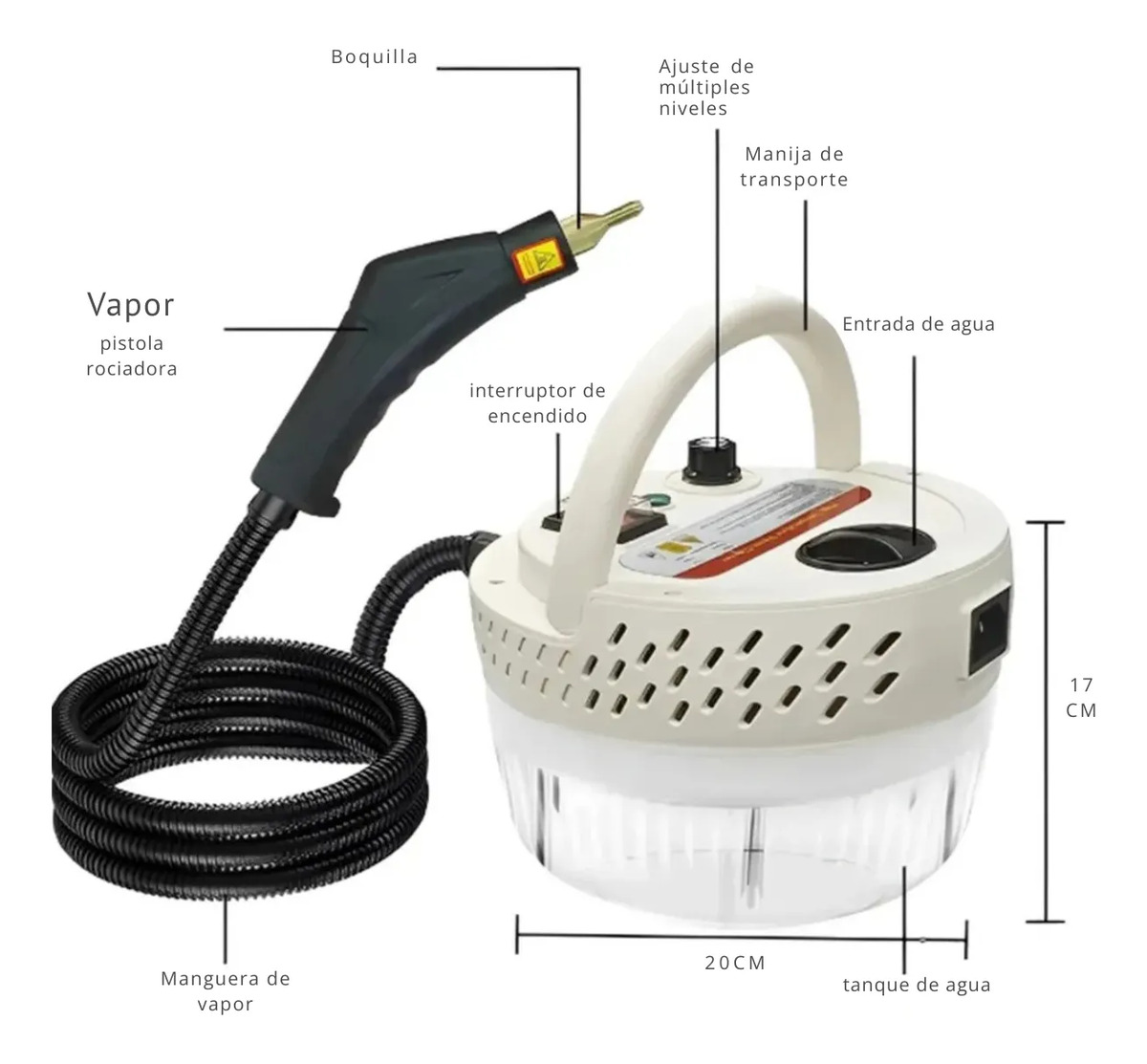 Maquina Limpiador A Vapor GRANDE - Imagen 2