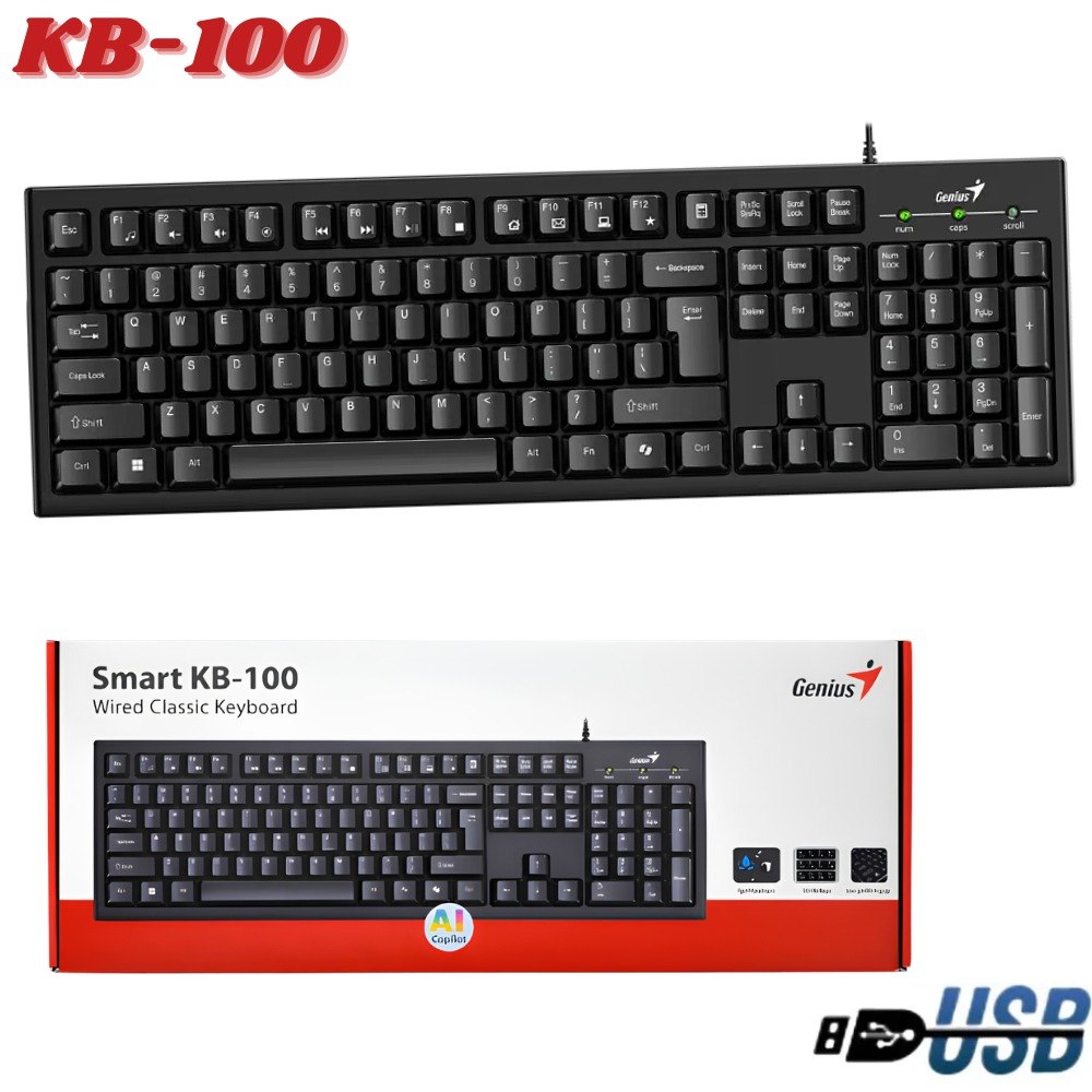 Teclado Alambrico Usb Keyboard Kb-100 - Imagen 2