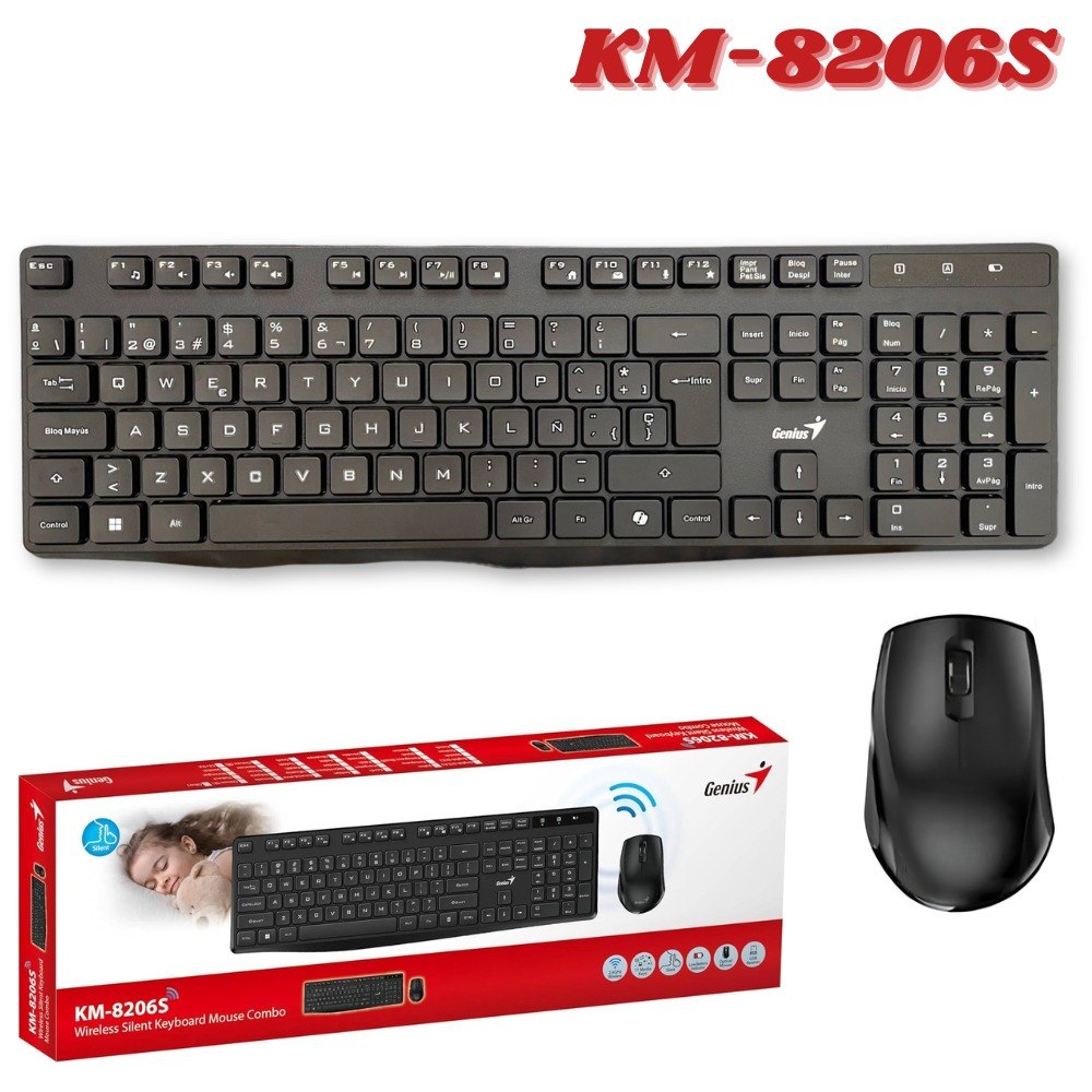 Combo Teclado Mouse Inalambrico KM-8206S - Imagen 2