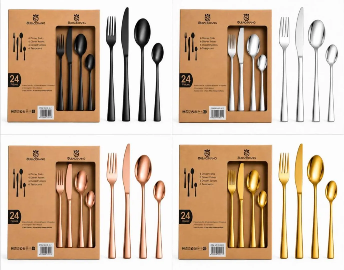 SET DE CUBIERTOS UBAOSHANG X24 PIEZAS AC - Imagen 1