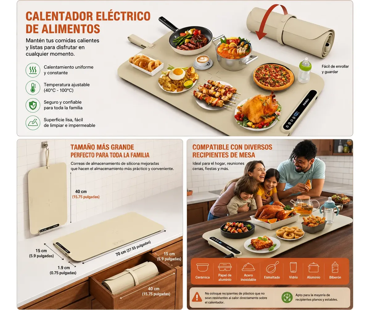 Tapete Calentador Alimentos Eléctrico🔥 - Imagen 2