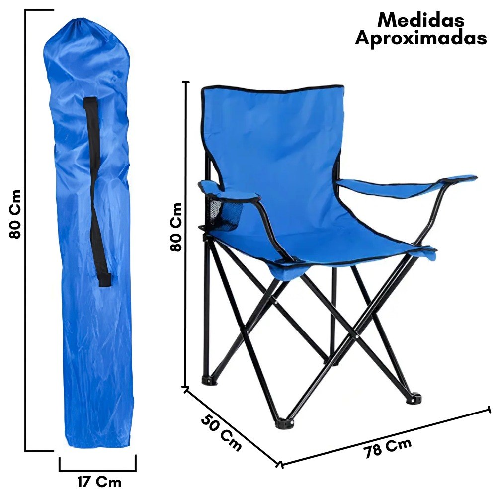 Silla Plegable Con Portavasos Camping - Imagen 2