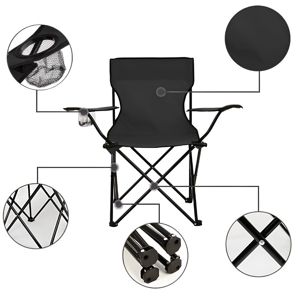 Silla Plegable Con Portavasos Camping - Imagen 1