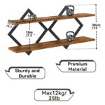 Repisa Flotante Exagonal Madera Set X2