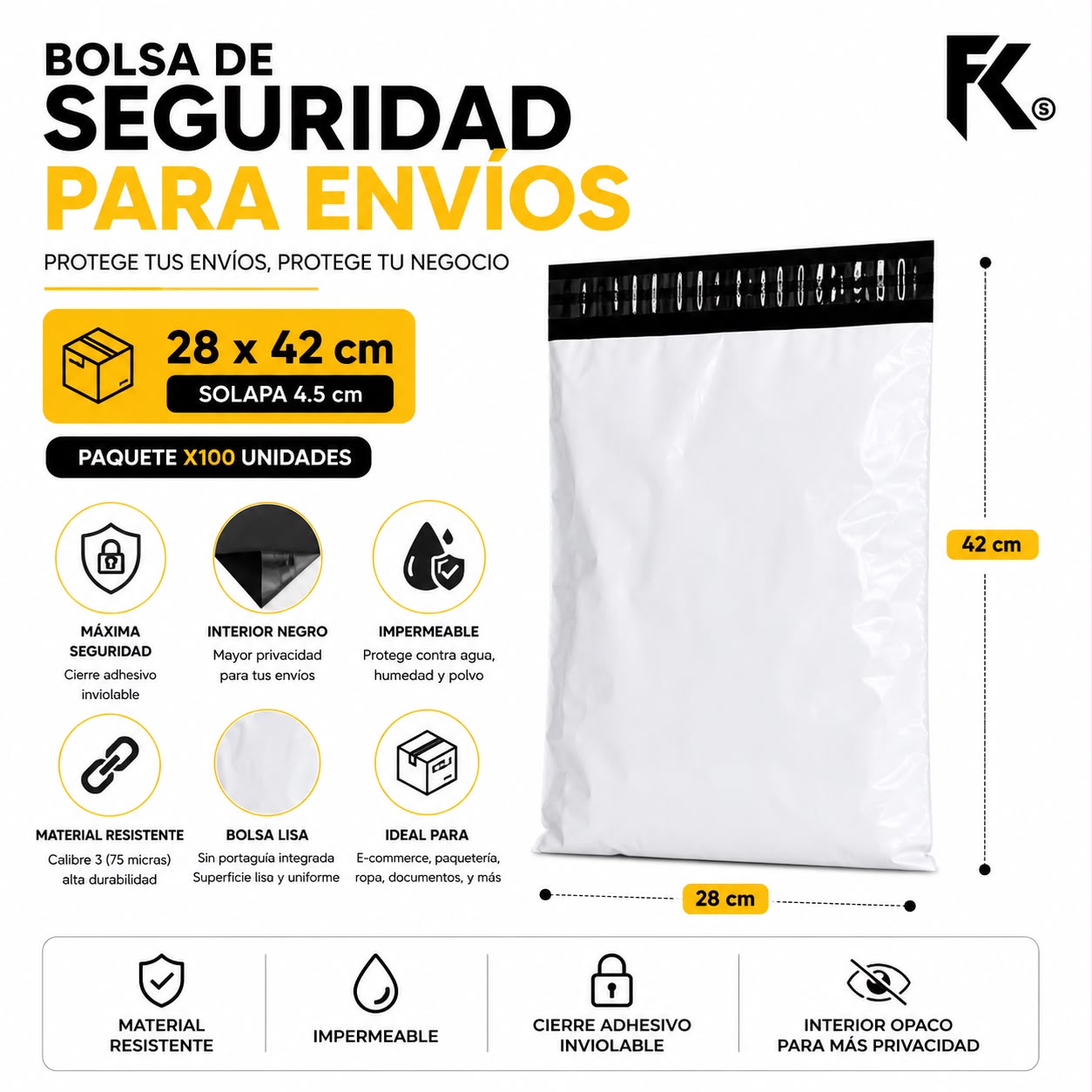 Bolsa de Seguridad 28*42 100 unidades - Imagen 3