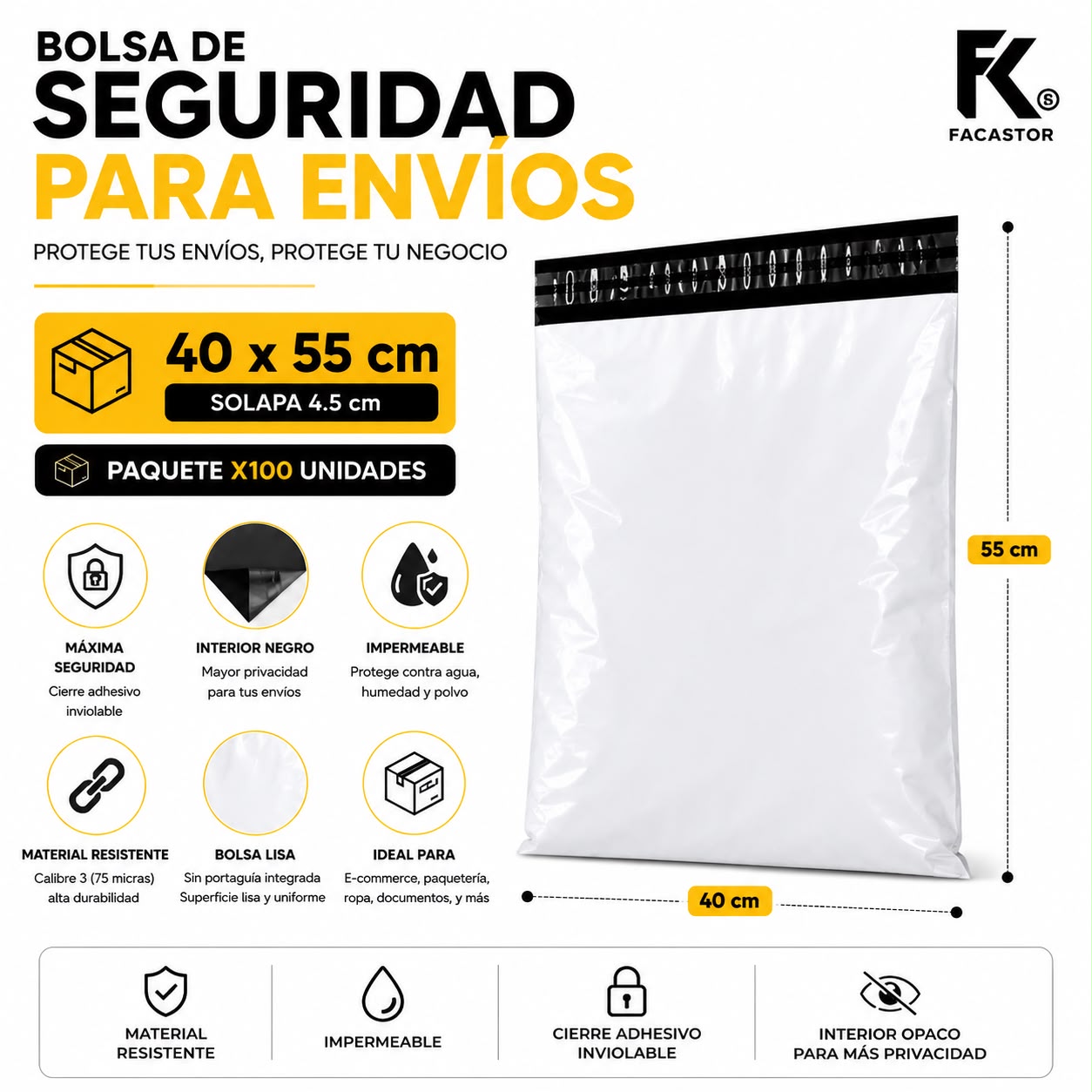 Bolsa de Seguridad 40*55cm 100 unidades - Imagen 1